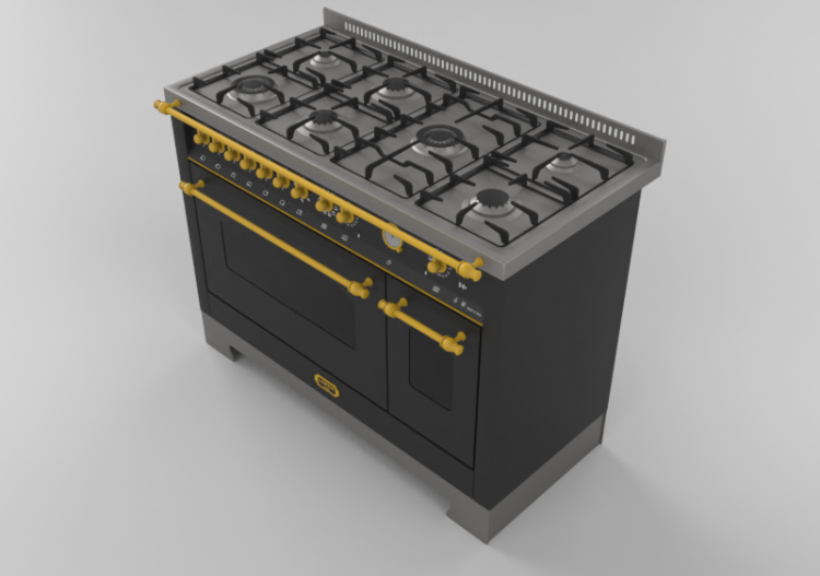 3D Electrical Appliances - Gas cooking hob with 7 heating...