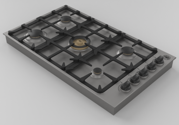 3D Electrical Appliances - Built-in gas cooking top with 5...