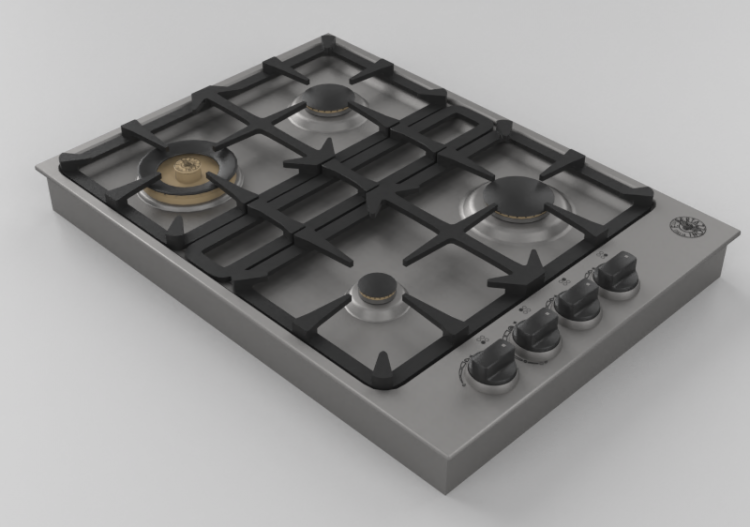Elettrodomestici 3D - Piano cottura a gas da incasso 4...