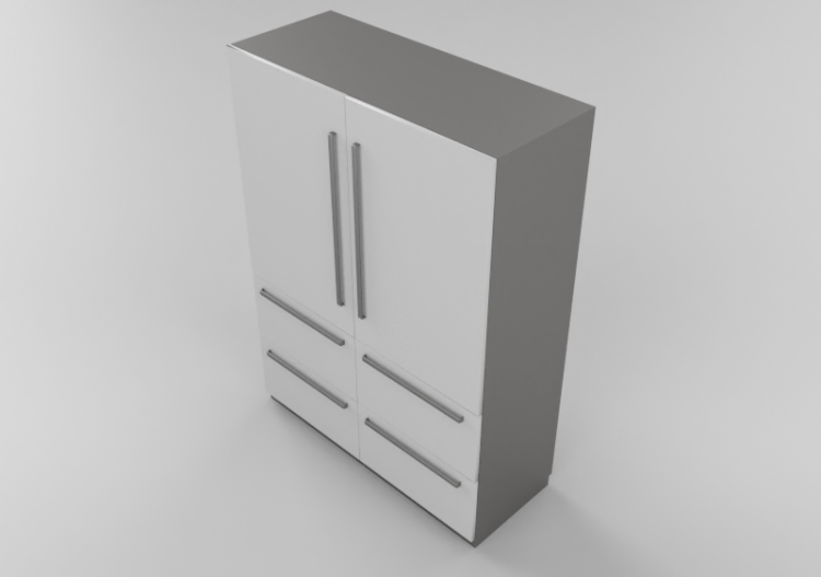 Electrodomésticos 3D - Frigorífico combinado empotrado -...