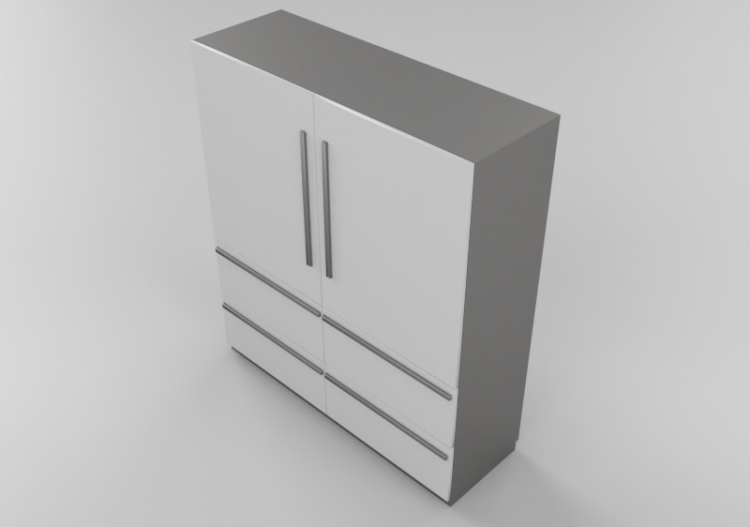 Electroménagers 3D - Réfrigérateur combiné encastrable -...