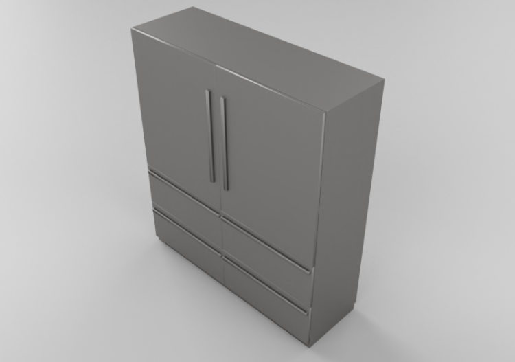 3D Electrical Appliances - Combined built-in refrigerator -...