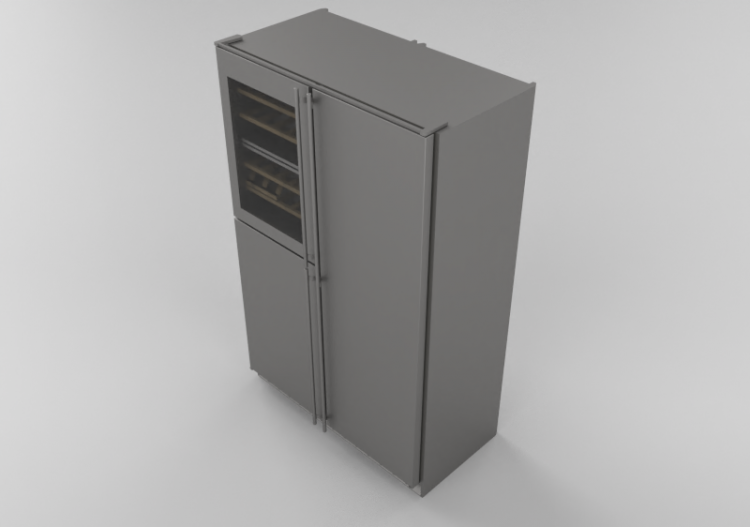 Electrodomésticos 3D - Frigorífico combinado empotrado con...