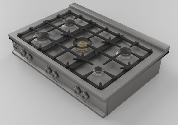Elettrodomestici 3D - Piano cottura a gas da incasso 5...
