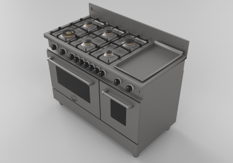 3D Electrical Appliances - Gas cooking hob with 6 burners...