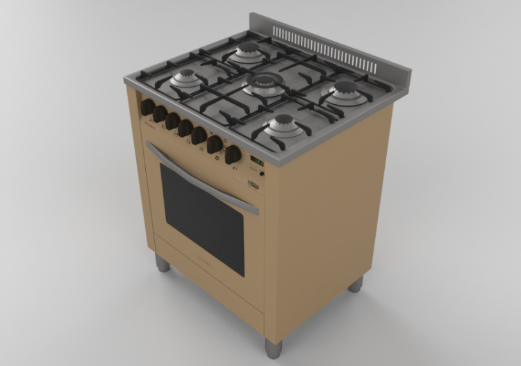 3D Electrical Appliances - Gas cooker with 5 burners and...