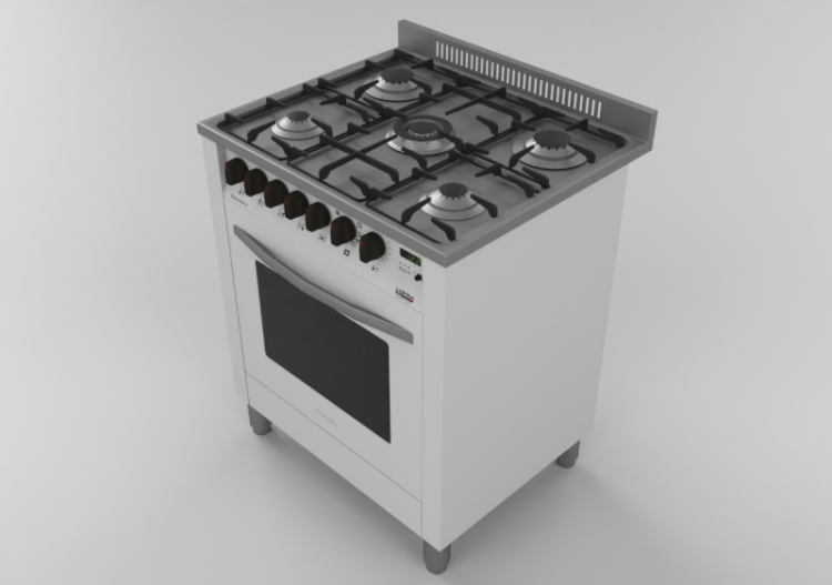 Elettrodomestici 3D - Cucina a gas 5 fuochi con forno...