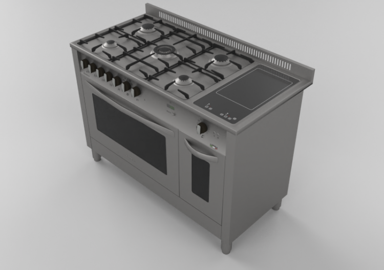 3D Electrical Appliances - Gas cooker with 5 burners and...