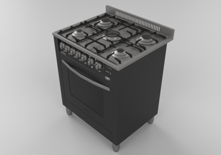 Electroménagers 3D - Cuisine à gaz 5 feux avec four...