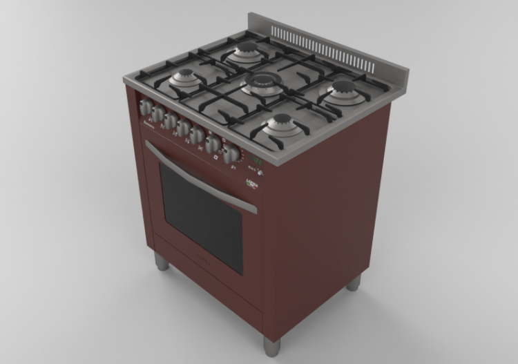 3D Electrical Appliances - Gas cooker with 5 burners and...
