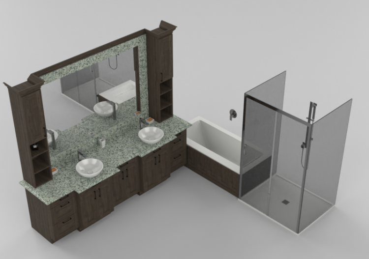 Muebles 3D - Mueble baño - Panda - Double sink - ACCA...