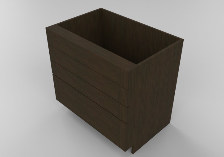 3D Furniture - Wooden cabinet with four drawers - Panda -...