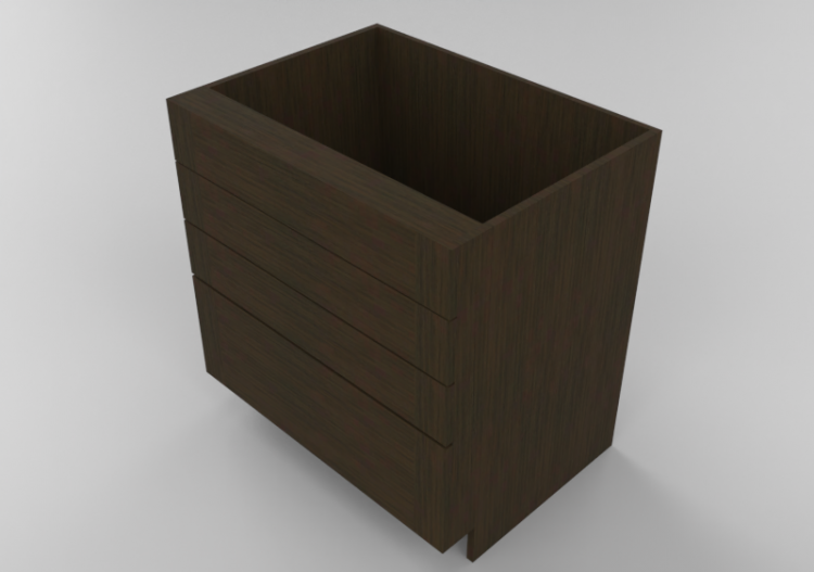 Mobili 3D - Mobile in legno con quattro cassetti - Panda -...