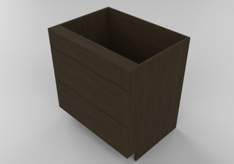 Muebles 3D - Mueble de madera con tres cajones - Panda -...