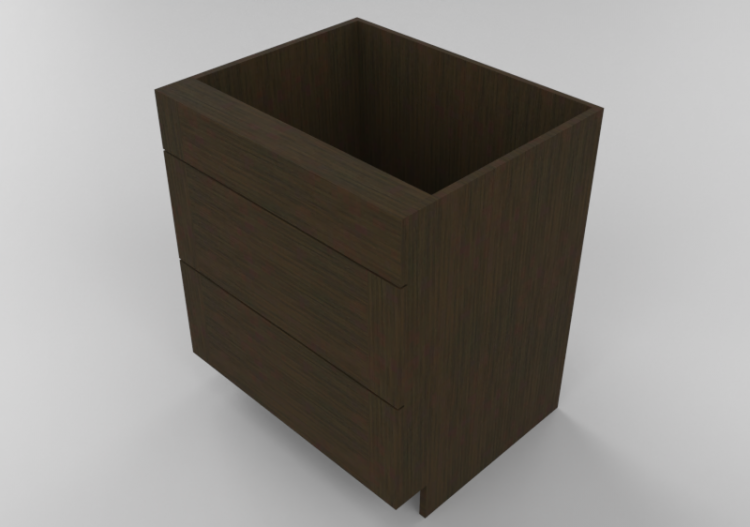 3D Furniture - Wooden cabinet with three drawers - Panda -...