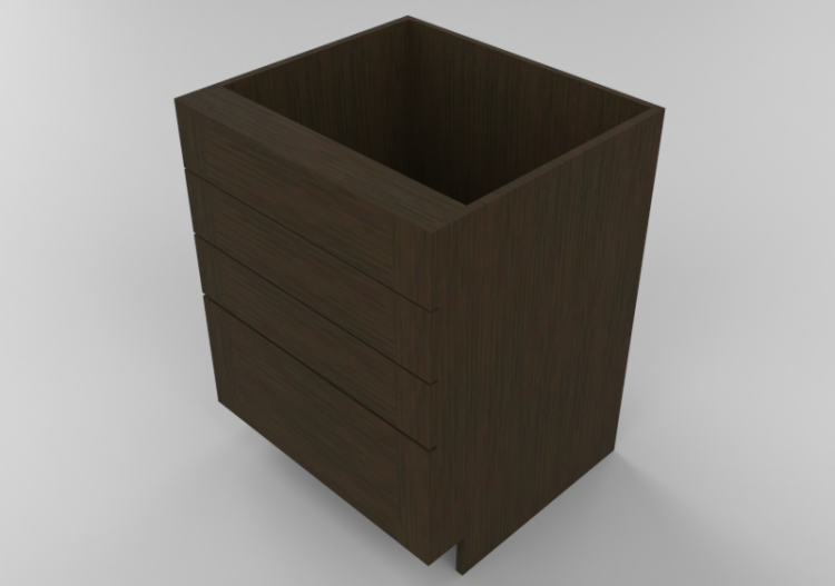 3D Furniture - Wooden cabinet with four drawers - Panda -...