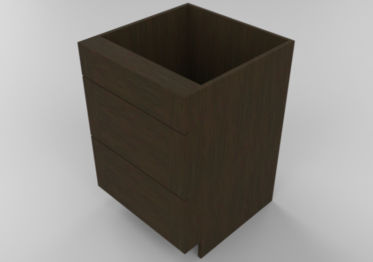 Meubles 3D - Meuble en bois avec trois titoirs - Panda -...
