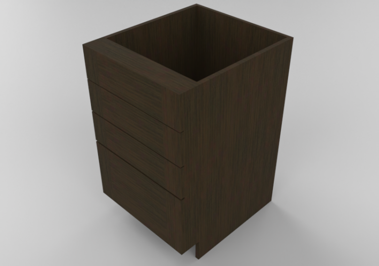 3D Furniture - Wooden cabinet with four drawers - Panda -...