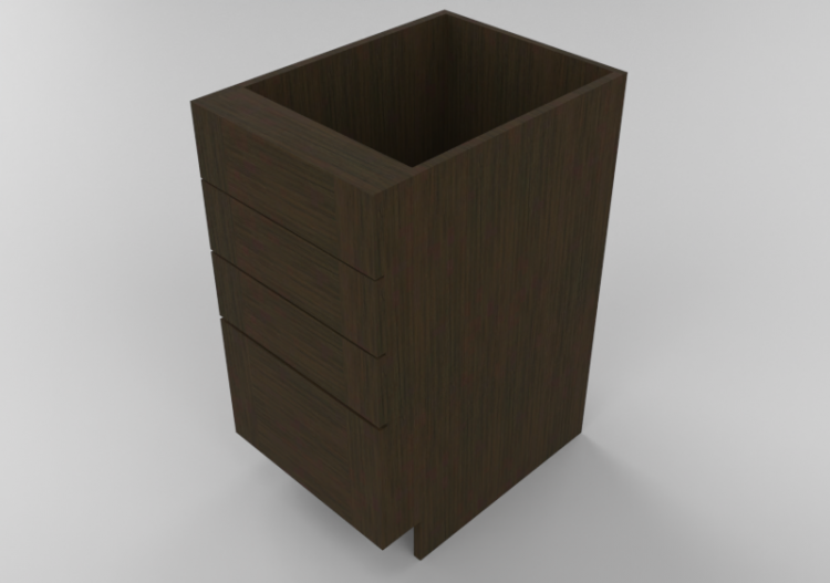 Meubles 3D - Meuble en bois avec quatre tiroirs - Panda -...