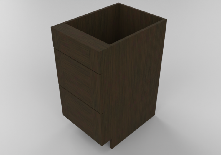 3D Möbel - Holzschrank mit drei Schubladen - Panda - DB18-3...