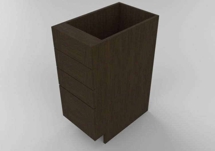 3D Furniture - Wooden cabinet with four drawers - Panda -...