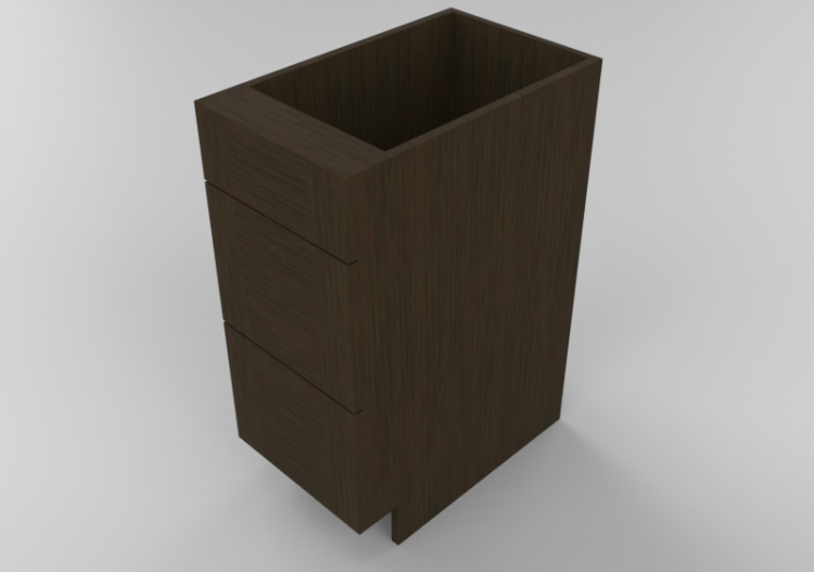 Meubles 3D - Meuble en bois avec trois titoirs - Panda -...