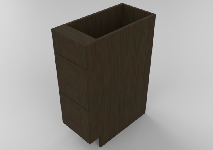 3D Furniture - Wooden cabinet with three drawers - Panda -...