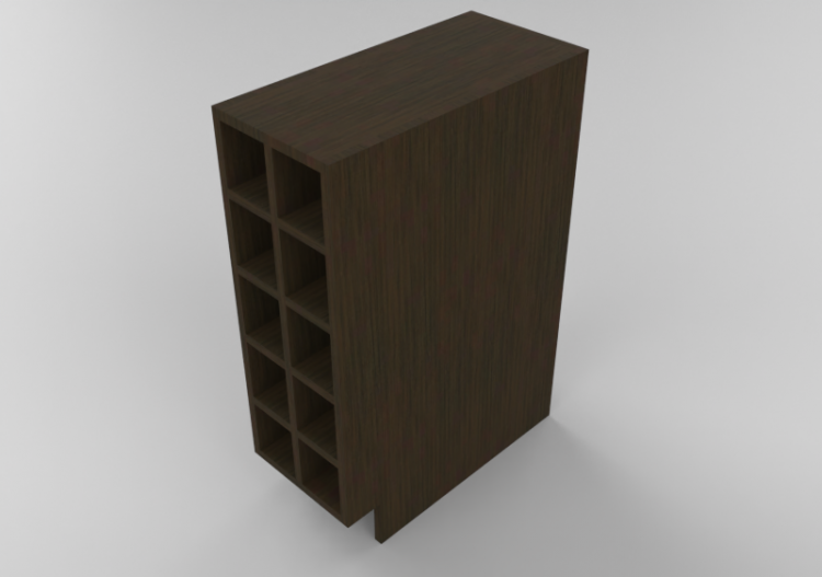 3D Furniture - Wooden cabinet with 12 shelves - Panda -...