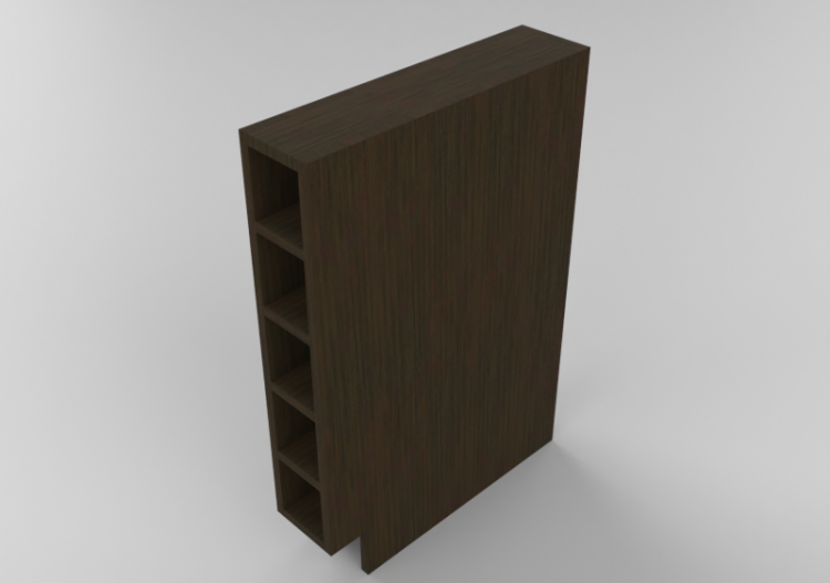 3D Furniture - Wooden cabinet with 12 shelves - Panda -...