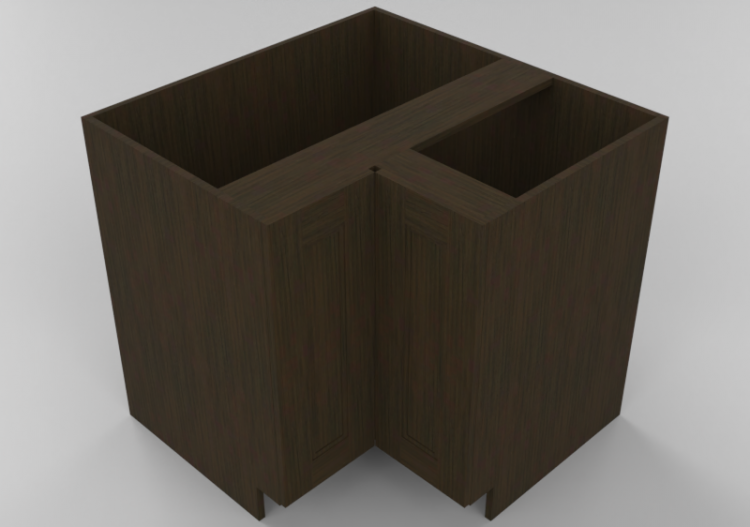3D Furniture - Wooden Corner cabinet with two door panels -...