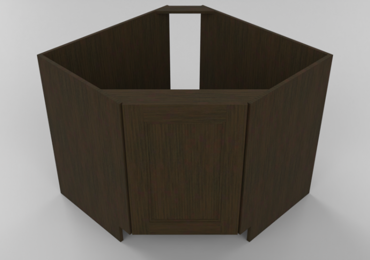 3D Furniture - Wooden cabinet with one door panel - Panda -...