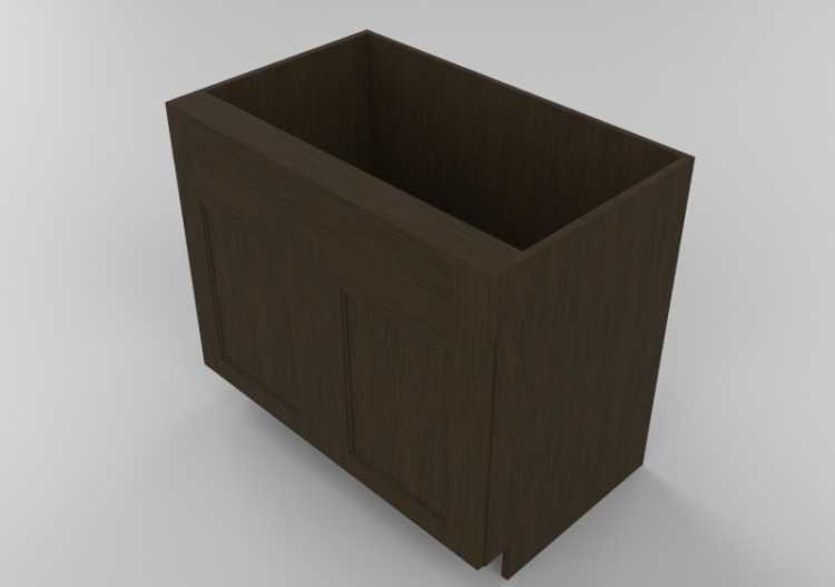 3D Furniture - Wooden cabinet with two door panels - Panda...
