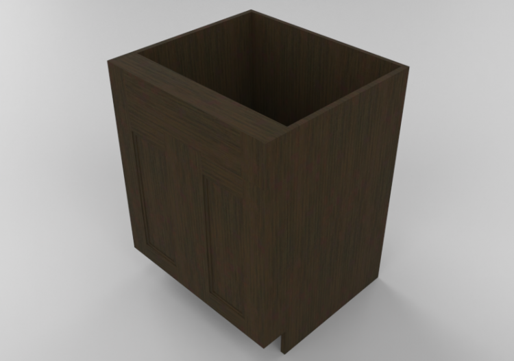 3D Furniture - Wooden cabinet with two door panels - Panda...