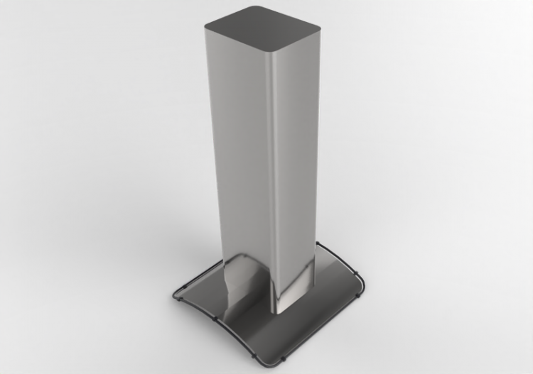 3D Haushaltgeräte - Insel-Dunstabzugshaube aus Edelstahl -...