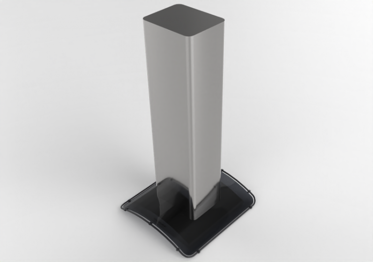 Electroménagers 3D - Hotte ilot en acier inox et verre...