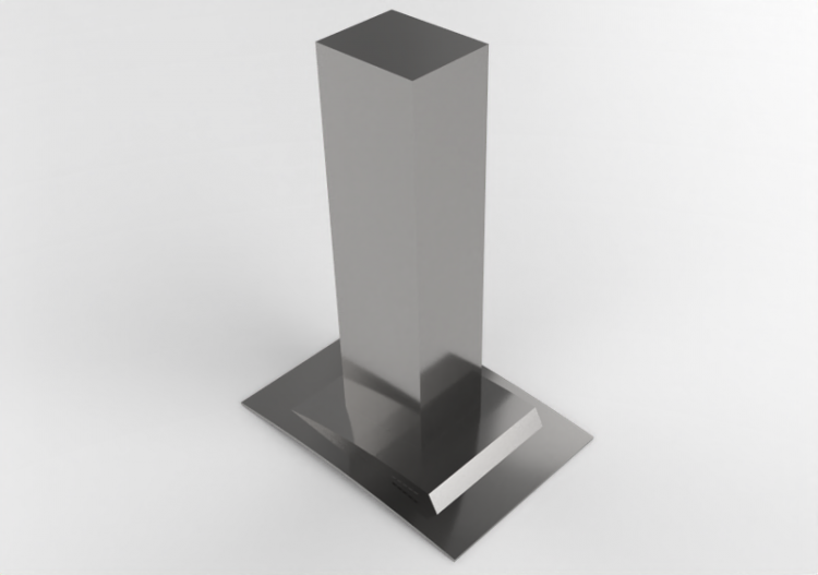 3D Haushaltgeräte - Insel-Dunstabzugshaube aus Edelstahl -...