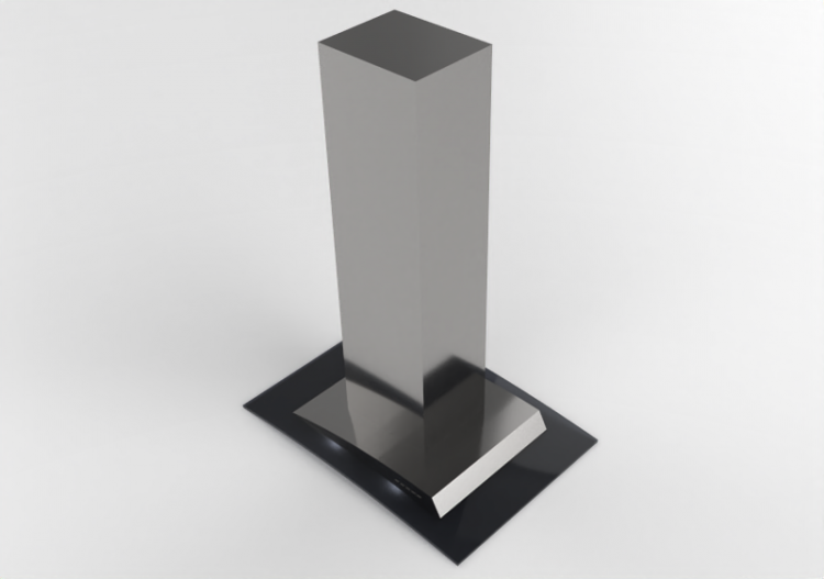3D Haushaltgeräte - Insel-Dunstabzugshaube aus Edelstahl...