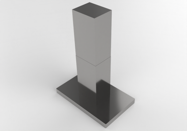 Eletrodomésticos 3D - Coifa de ilha de aço inoxidável –...
