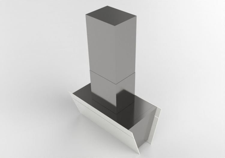 Eletrodomésticos 3D - Coifa de ilha de aço inoxidável e...
