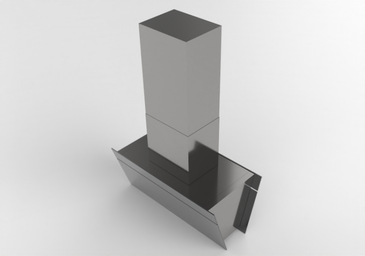 3D Haushaltgeräte - Insel-Dunstabzugshaube aus Edelstahl...