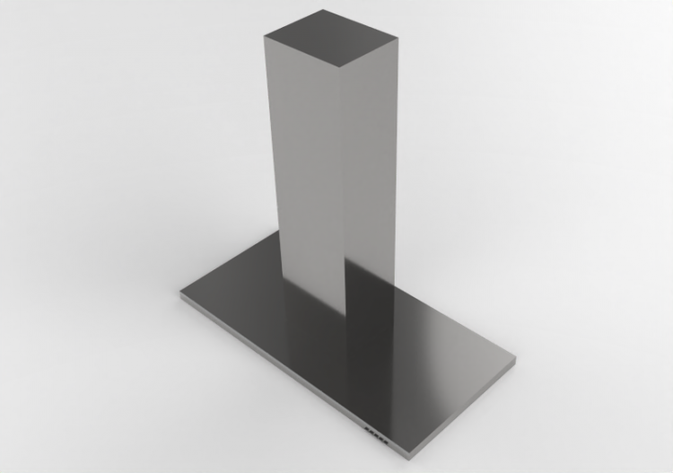 3D Haushaltgeräte - Insel-Dunstabzugshaube aus Edelstahl -...