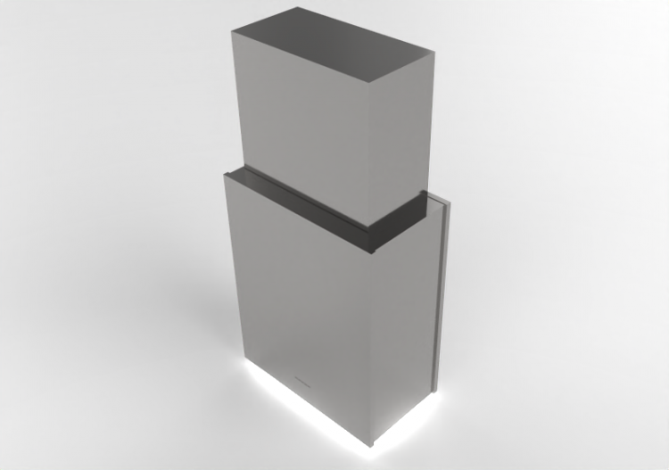 3D Haushaltgeräte - Wandmontiere Dunstabzugshaube aus Stahl...