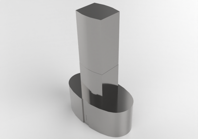 Eletrodomésticos 3D - Coifa de ilha de aço inoxidável –...