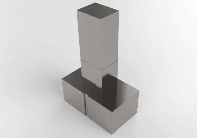 Eletrodomésticos 3D - Coifa de ilha de aço inoxidável –...