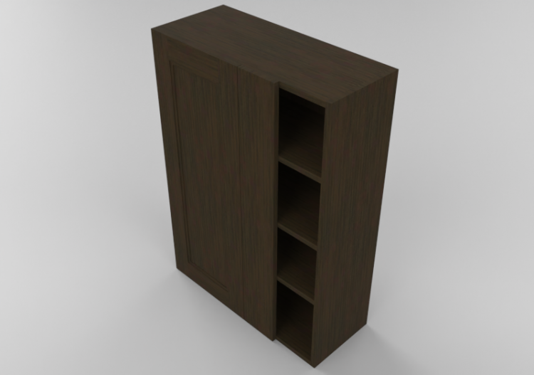 Mobili 3D - Mobile in legno con un’anta e tre ripiani -...