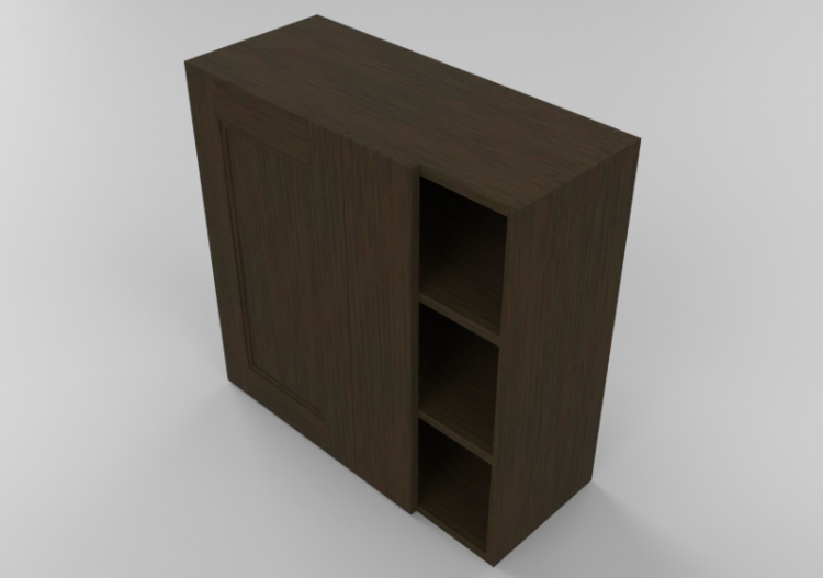 Mobili 3D - Mobile in legno con un’anta e due ripiani -...