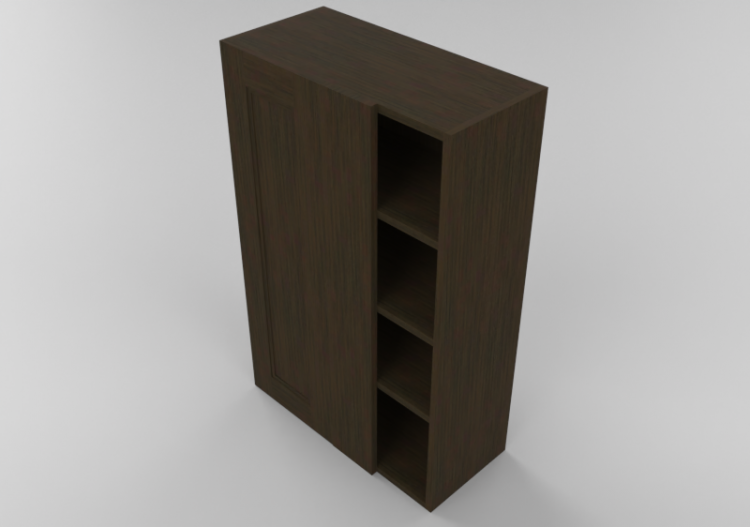 Mobili 3D - Mobile in legno con un’anta e due ripiani -...