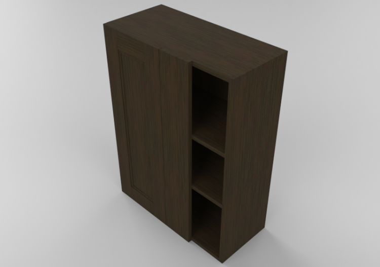 Mobili 3D - Mobile in legno con un’anta e tre ripiani -...
