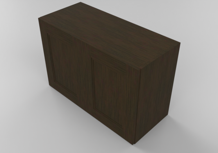 3D Furniture - Wooden cabinet with two door panels - Panda...