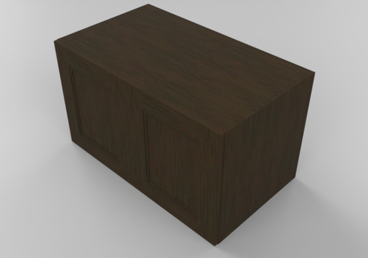 3D Furniture - Wooden cabinet with two door panels - Panda...